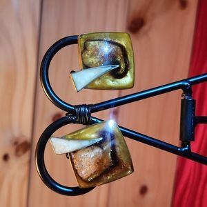 Baltic Amber clip on earrings